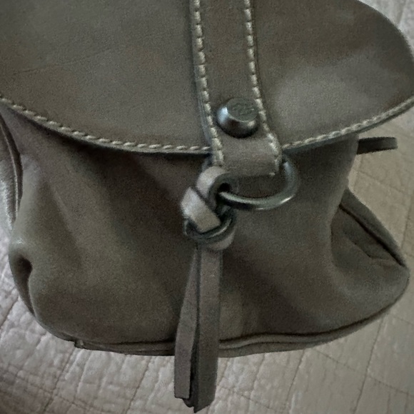 Designer Gray Structured Shoulder Bag with Metal Accents from Bloomingdale’s - Picture 8 of 16